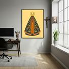 Quadro Nossa Senhora Aparecida Fundo Amarelo - 70x50cm