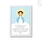 Quadro Nossa Senhora das Graças infantil moldura vidro