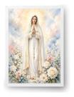 Quadro Nossa Senhora De Fátima Aquarela Floral 40x60cm Quadro Nossa Senhora De Fátima Aquarela Floral 40x60cm