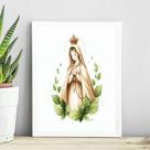 Quadro Nossa Senhora De Fátima Minimalista 24x18cm - com vidro Quadro Nossa Senhora De Fátima Minimalista 24x18cm - com vidro