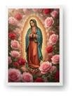 Quadro Nossa Senhora De Guadalupe Com Rosas 50x70cm Quadro Nossa Senhora De Guadalupe Com Rosas 50x70cm