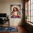 Quadro Nossa Senhora Desatadora de Nós Fita Azul - 70x50cm