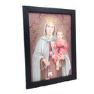 Quadro Nossa Senhora do Carmo Moldura Preta Simples Quadro Nossa Senhora do Carmo Moldura Preta Simples