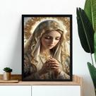 Quadro Nossa Senhora Rezando Terço 24x18cm Quadro Nossa Senhora Rezando Terço 24x18cm