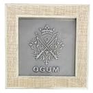 Quadro Ogum Orixá Madeira Carvalho e Metal 13 x13 cm Quadro Ogum Orixá Madeira Carvalho e Metal 13 x13 cm