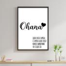 Quadro Ohana - Quer Dizer Família 60x40cm