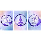 Quadro OM Meditação Zen Kit de 3 Telas Retangulares Quadro OM Meditação Zen Kit de 3 Telas Retangulares