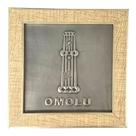 Quadro Orixá Omolú Em Aço e Madeira Carvalho 16,5x16,5cm