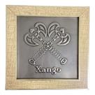 Quadro Orixá Xangô 2M Em Aço e Madeira Carvalho 16,5x16,5cm Quadro Orixá Xangô 2M Em Aço e Madeira Carvalho 16,5x16,5cm