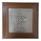 Quadro Orixá Xangô Ayrá Aço e Madeira Imbuia 16 cm Quadro Orixá Xangô Ayrá Aço e Madeira Imbuia 16 cm