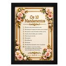 Quadro Os 10 Mandamentos Bíblia Sagrada Êxodo 20 Arte em 3D Cor:PretoTamanho:A4 (21x32)