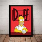 Quadro Os Simpsons Homer Cerveja Duff Arte Poster Moldurado