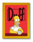 Quadro Os Simpsons Homer Cerveja Duff Moldura Amarela