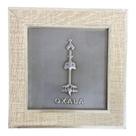 Quadro Oxalá Orixá Madeira Carvalho e Metal 13 x13 cm
