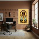 Quadro Oxum - Divindade dos Rios e Cachoeiras - 70x50cm Cor:Moldura Branca