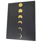 Quadro painel decorativo fases lua dourado 30x40 mdf acrilic