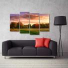 Quadro Paisagem Árvores Sala Escritório Em Tecido 4 Peças 1