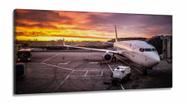 Quadro Paisagem Avião Boeing 737 Escritório em Tecido Canvas 130x60