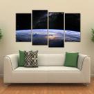 Quadro Paisagem Da Terra Vista Do Espaço Em Tecido 4 Peças 1 Quadro Paisagem Da Terra Vista Do Espaço Em Tecido 4 Peças 1