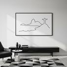 Quadro Paisagem Minimal Rio de Janeiro 50x70cm Mold Branca