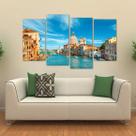 Quadro Paisagem Veneza Escritório Mosaico Em Tecido 4 Peças