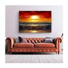 Quadro Paisagens e Natureza Beautiful Sunset c/ Moldura Marrom e Vidro