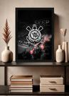 Quadro Paixão Corinthians com Vidro e Moldura Preta Tam:A4