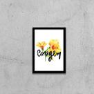 Quadro Palavra Coragem 45x34cm - com vidro