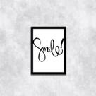 Quadro Palavra Smile 45x34cm - com vidro
