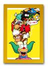 Quadro Palhaço Krusty Simpsons Arte Moldura Amarela
