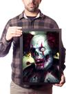 Quadro Palhaço Zumbi Arte Macabra Horror Poster Moldurado