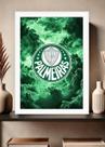 Quadro Palmeiras Campeão com Vidro e Moldura Branca Quadro Palmeiras Campeão com Vidro e Moldura Branca