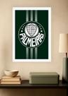 Quadro Palmeiras Histórico com Vidro e Moldura Branca Quadro Palmeiras Histórico com Vidro e Moldura Branca