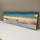 Quadro panorâmico Abstrato Azul e Laranja.