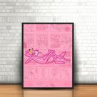 Quadro Pantera Cor de Rosa Gibi Desenho com Moldura 30x40cm