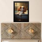 Quadro Para Banheiro Cão Charles Spaniel 45x34cm - com vidro