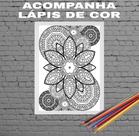 Quadro Para Colorir Mandala Floral 45x34cm