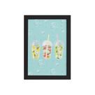 Quadro para Cozinha Bebidas Tropicais Moldura Preta 33x43cm