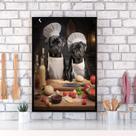 Quadro Para Cozinha Cães Raça Pug 24x18cm