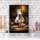 Quadro Para Cozinha Cão Bulldog Francês 45x34cm - com vidro
