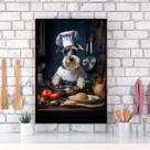 Quadro Para Cozinha Cão Schnauzer 33x24cm
