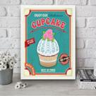 Quadro Para Cozinha Cupcake 45x34cm - com vidro