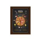 Quadro para Cozinha Pizza Moldura Marrom 22x32cm