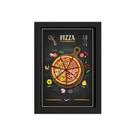 Quadro para Cozinha Pizza Moldura Preta 22x32cm