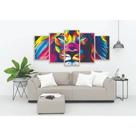 Quadro Para Decorar Leão Colorido Deus Casa Quarto Sala