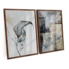 Quadro Para Escritório Sala Quarto Moderno Cinza Pinceladas Folha Cinza Kit 90x60cm C/ Vidro - Bimper Quadro Para Escritório Sala Quarto Moderno Cinza Pinceladas Folha Cinza Kit 90x60cm C/ Vidro - Bimper