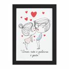 Quadro para Quarto Frase Amor Gesto Moldura Preta 33x43cm
