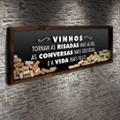 Quadro para Rolhas Panorâmico - Vinhos e Risadas 1 - Quadro Novo