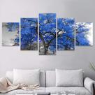 Quadro para sala Arvore Azul Royal 193x90 Decorativo Arte em Tela Canvas