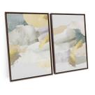 Quadro Para Sala Decorativo Abstrato Dourado Elegant Soft Watercolor C/ Moldura Moderno - Bimper